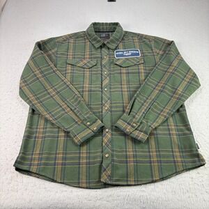 Magpul Industries Shirt Mens 3XL Green Plaid Flannel Wool Blend Outdoor Snap Up